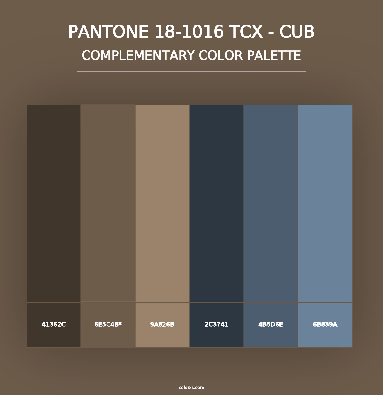 PANTONE 18-1016 TCX - Cub - Complementary Color Palette