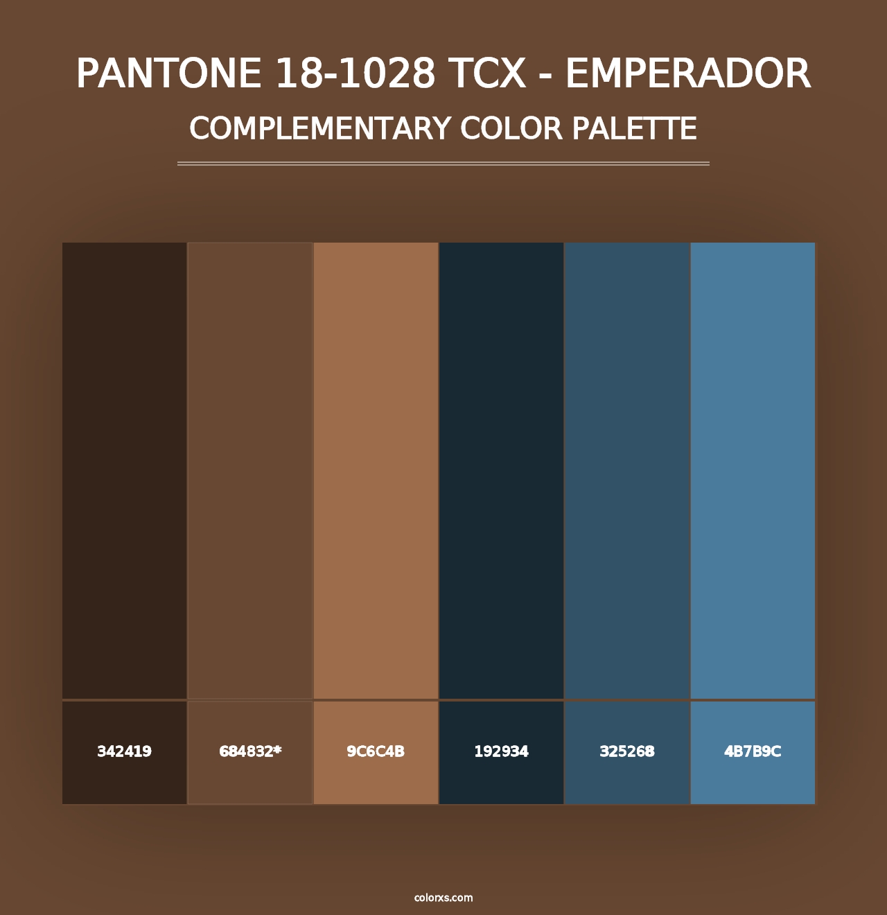 PANTONE 18-1028 TCX - Emperador - Complementary Color Palette