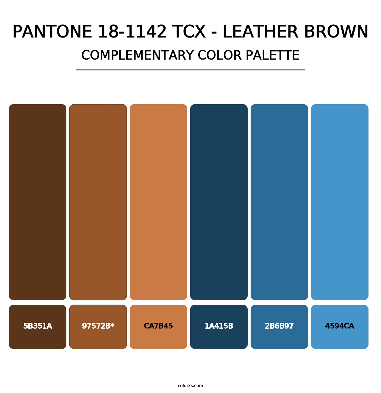 PANTONE 18-1142 TCX - Leather Brown - Complementary Color Palette