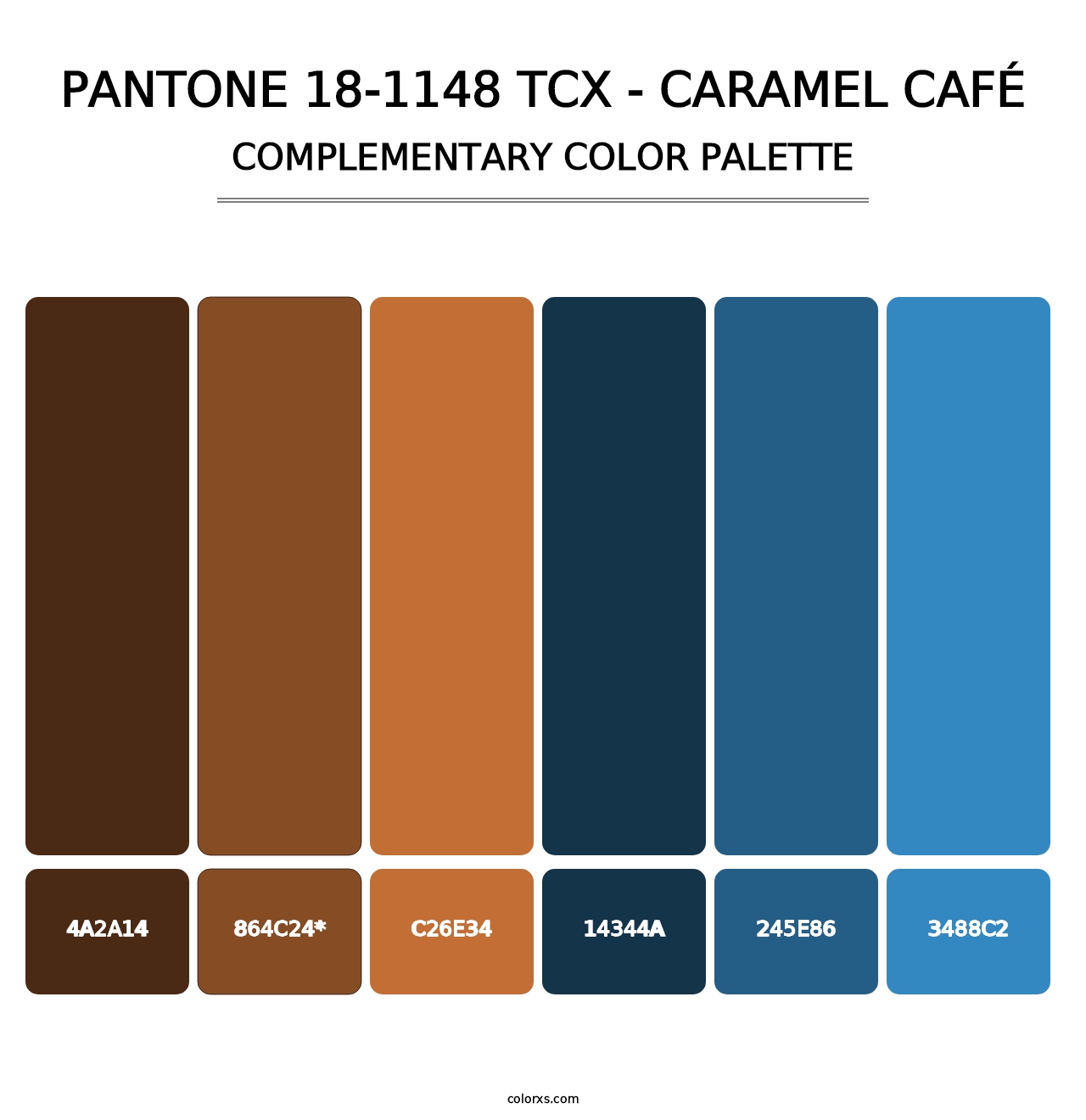 PANTONE 18-1148 TCX - Caramel Café - Complementary Color Palette