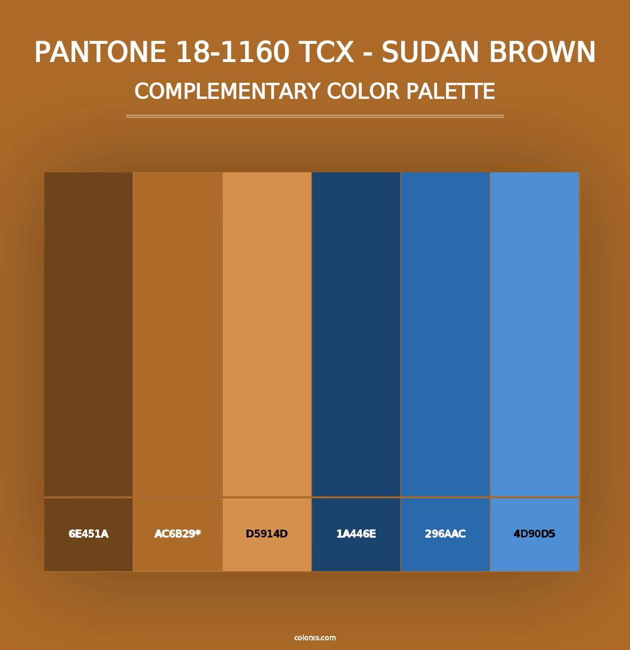 PANTONE 18-1160 TCX - Sudan Brown - Complementary Color Palette