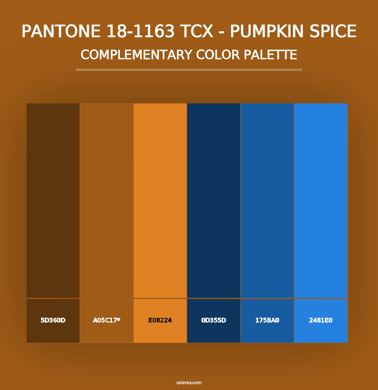 PANTONE 18-1163 TCX - Pumpkin Spice - Complementary Color Palette