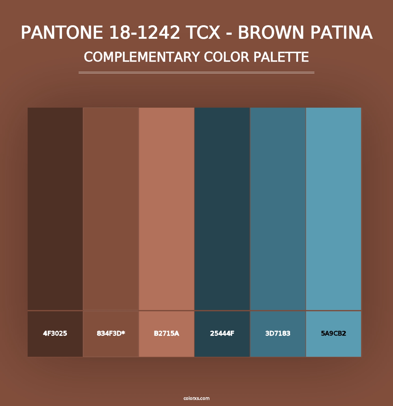 PANTONE 18-1242 TCX - Brown Patina - Complementary Color Palette