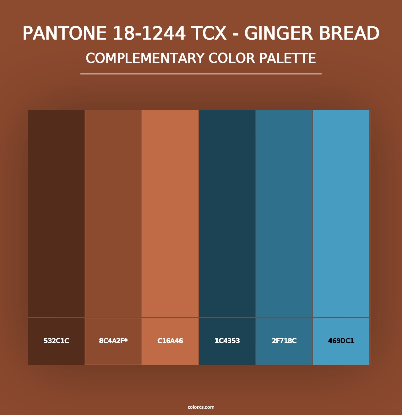 PANTONE 18-1244 TCX - Ginger Bread - Complementary Color Palette