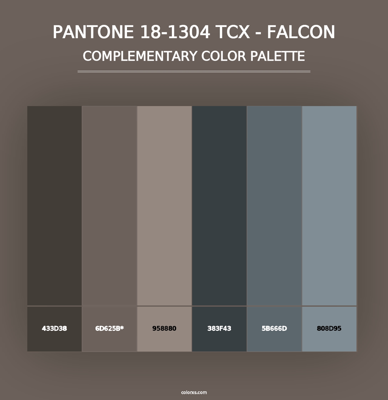 PANTONE 18-1304 TCX - Falcon - Complementary Color Palette