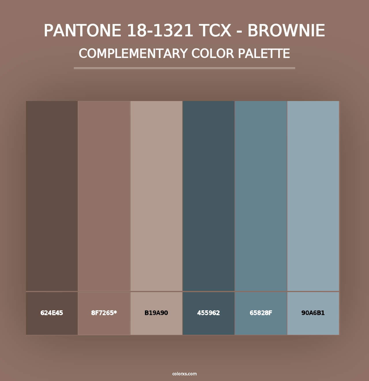 PANTONE 18-1321 TCX - Brownie - Complementary Color Palette