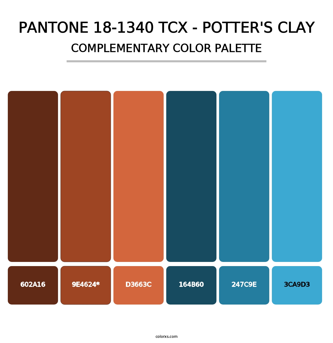 PANTONE 18-1340 TCX - Potter's Clay - Complementary Color Palette