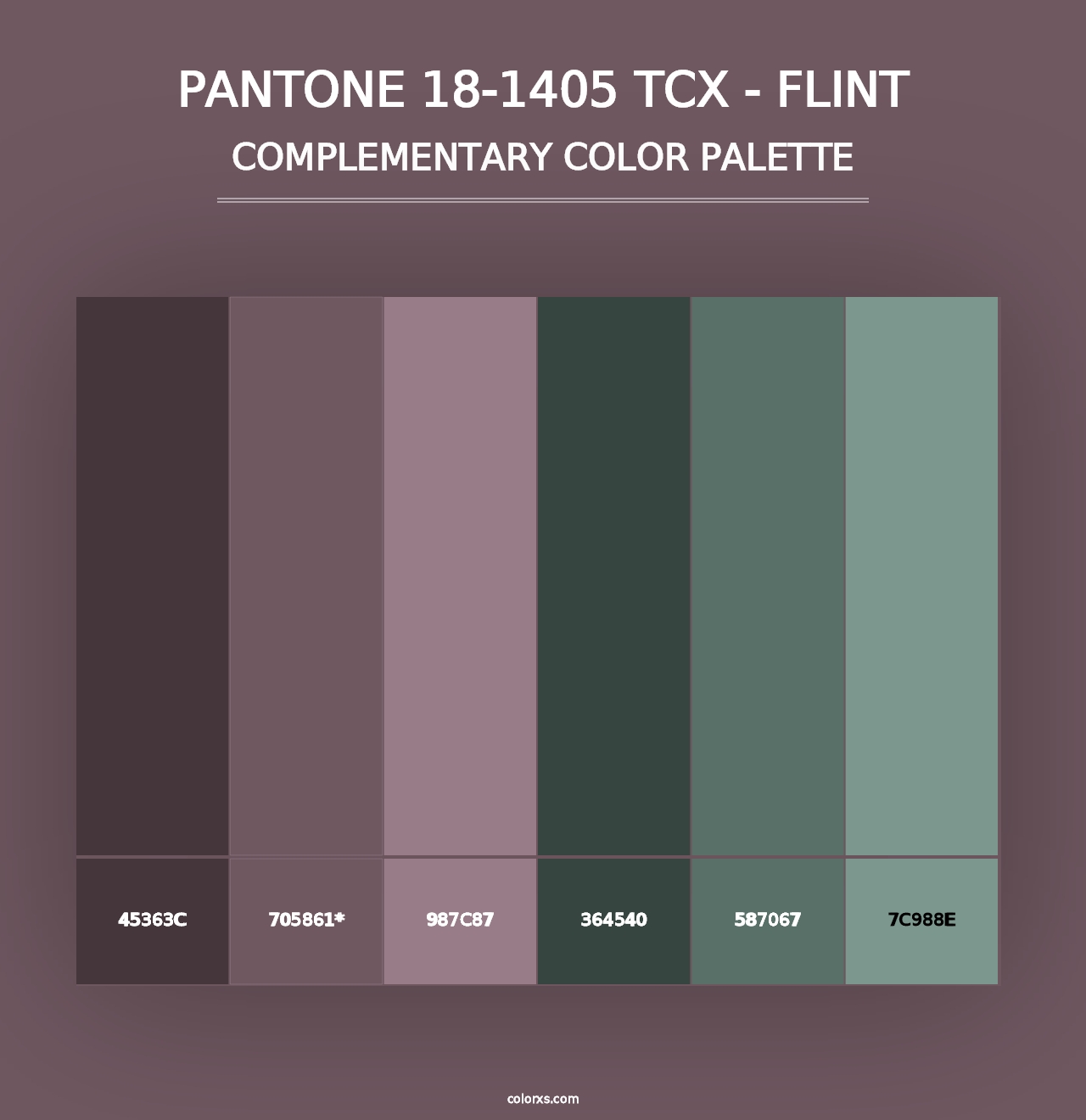 PANTONE 18-1405 TCX - Flint - Complementary Color Palette