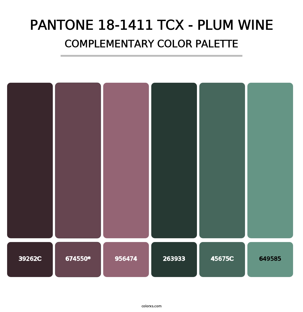 PANTONE 18-1411 TCX - Plum Wine - Complementary Color Palette