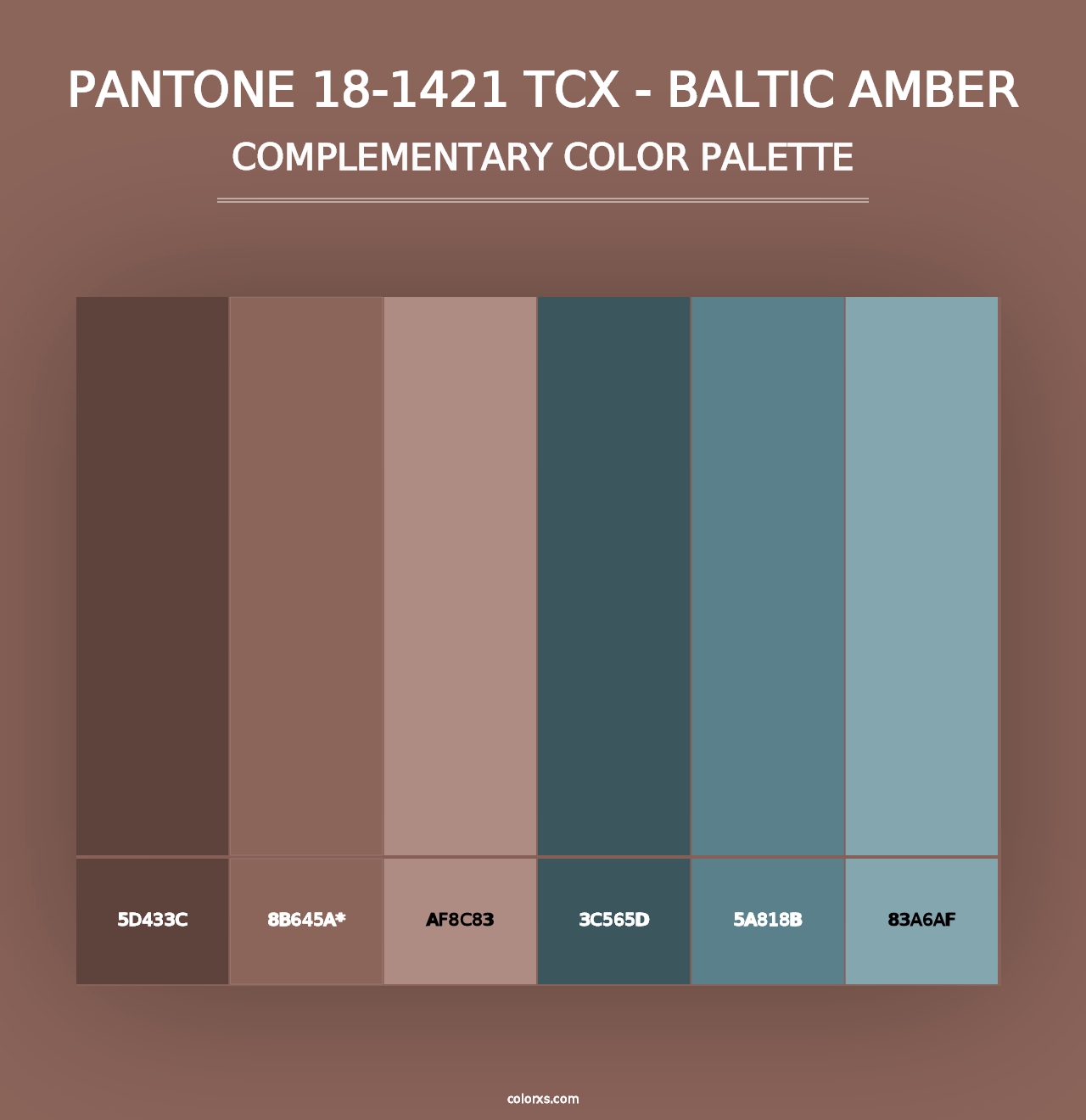 PANTONE 18-1421 TCX - Baltic Amber - Complementary Color Palette