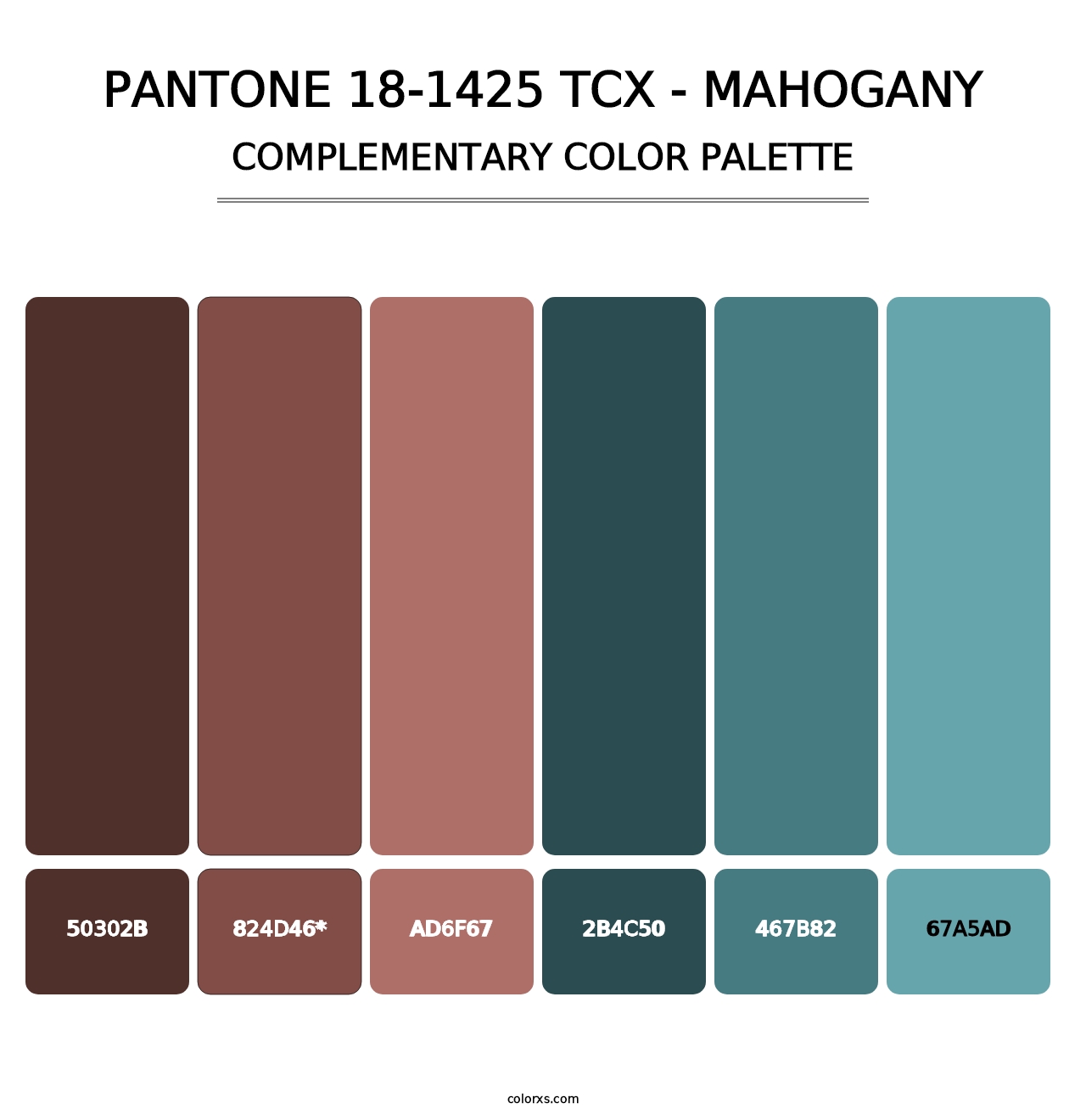 PANTONE 18-1425 TCX - Mahogany - Complementary Color Palette