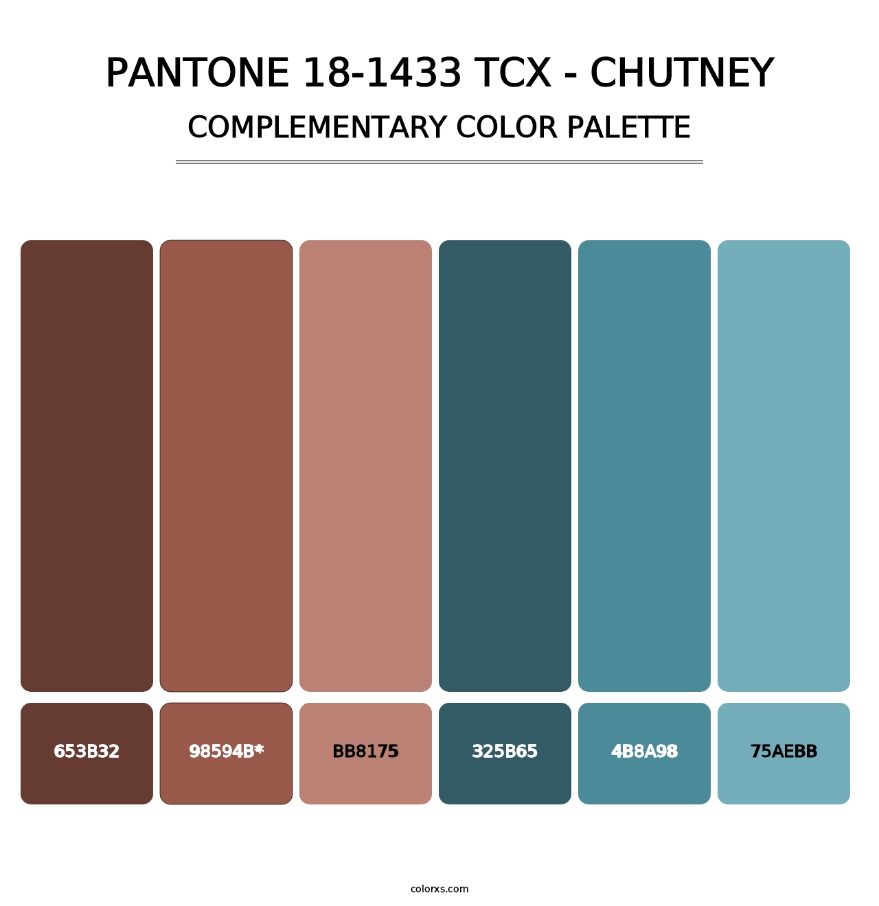 PANTONE 18-1433 TCX - Chutney - Complementary Color Palette