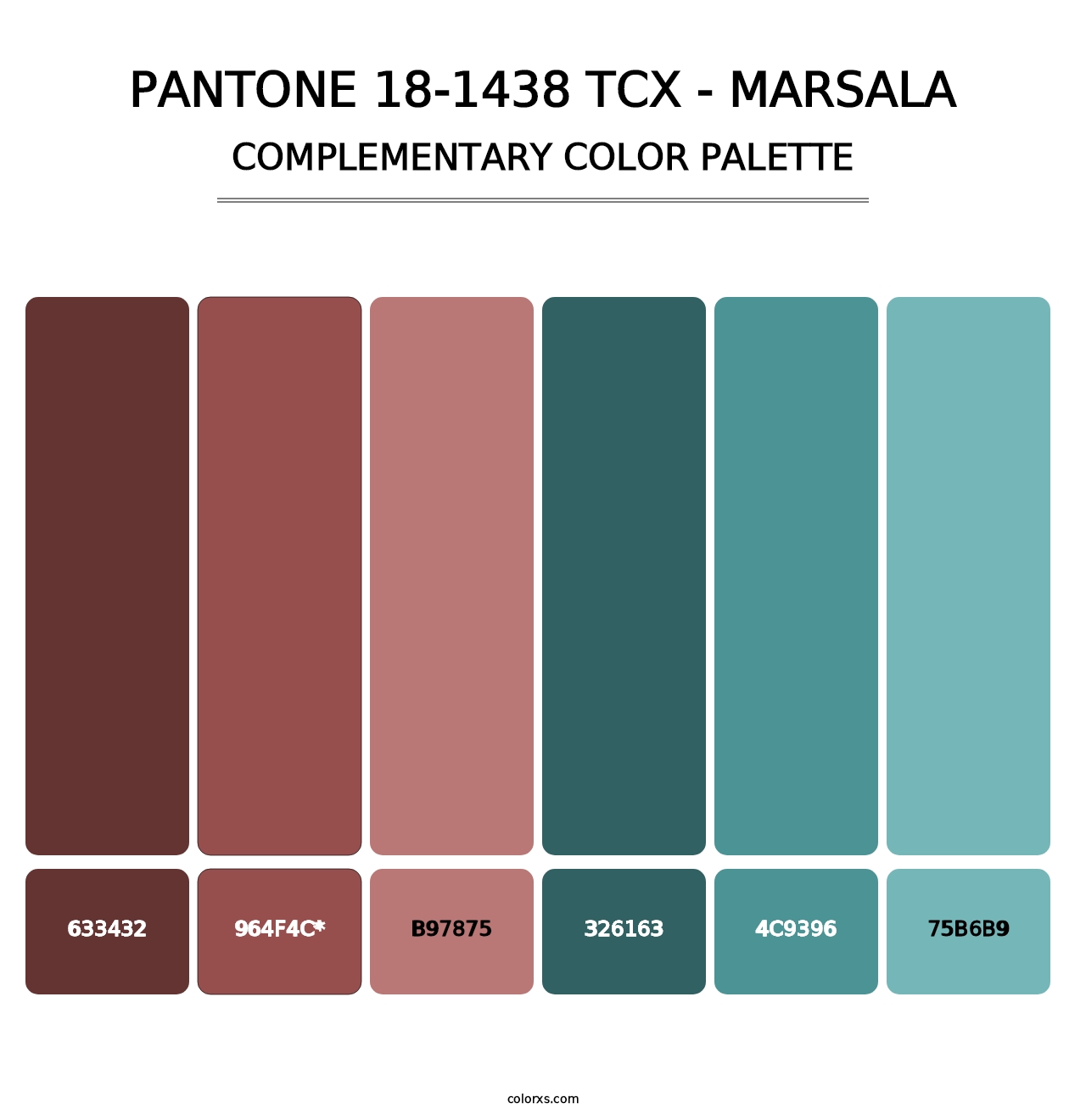 PANTONE 18-1438 TCX - Marsala - Complementary Color Palette