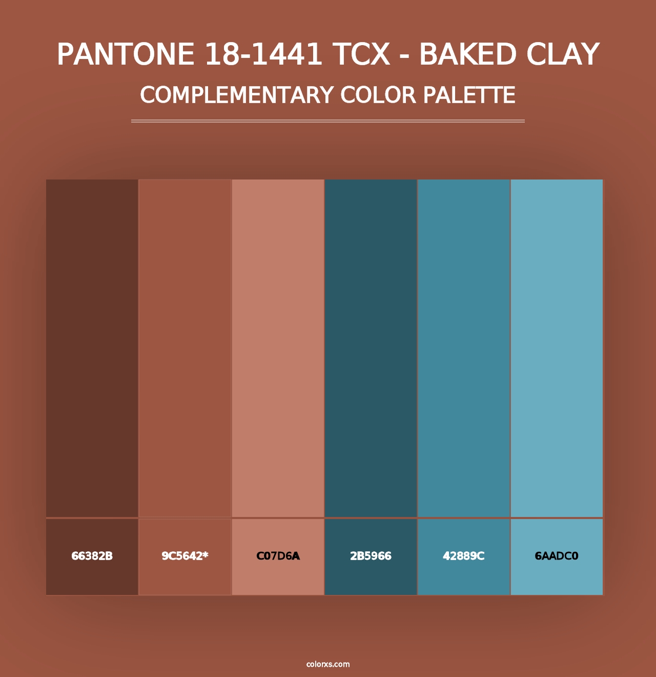 PANTONE 18-1441 TCX - Baked Clay - Complementary Color Palette