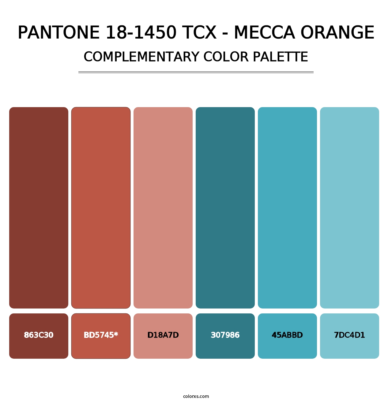 PANTONE 18-1450 TCX - Mecca Orange - Complementary Color Palette