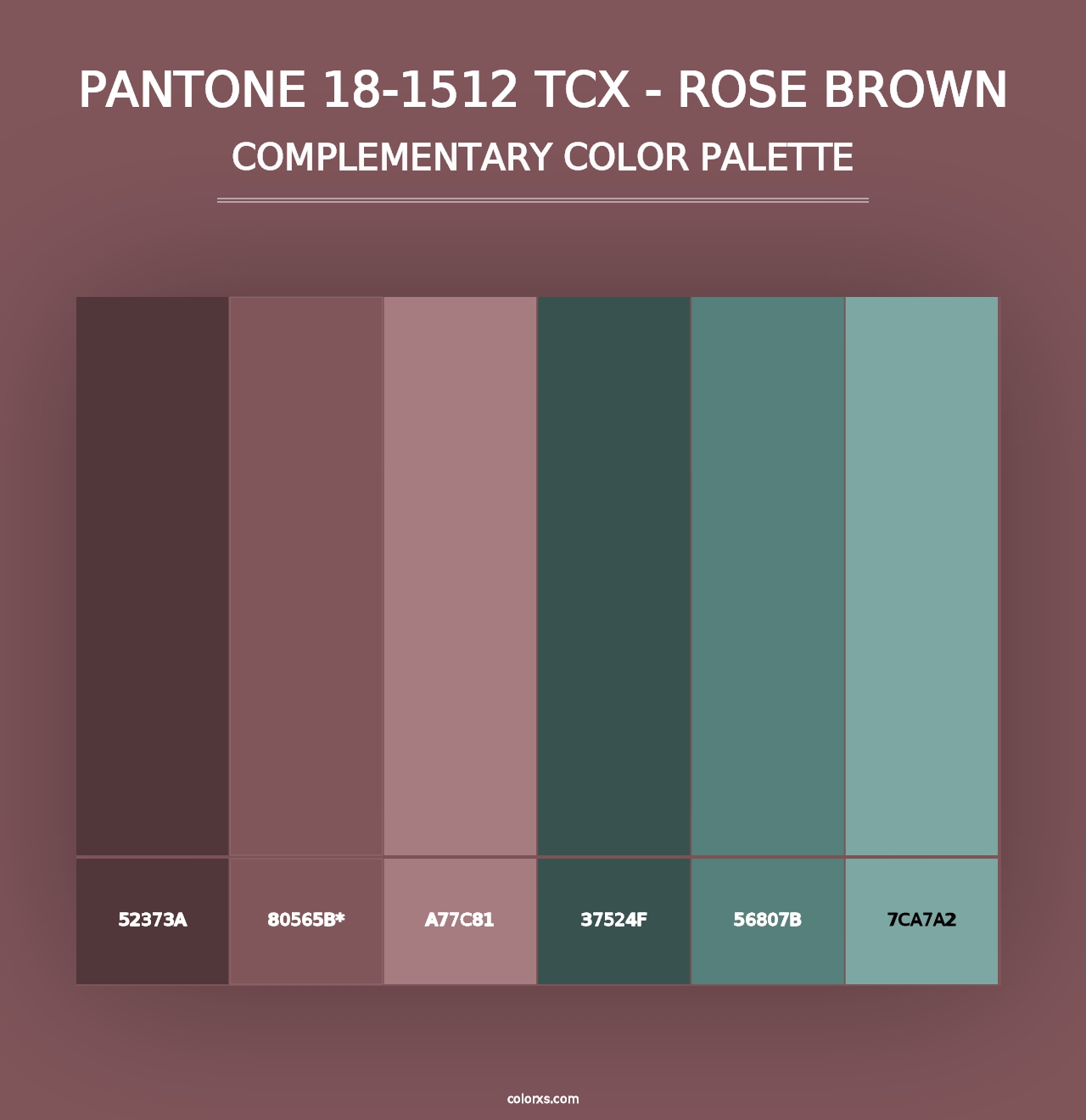 PANTONE 18-1512 TCX - Rose Brown - Complementary Color Palette