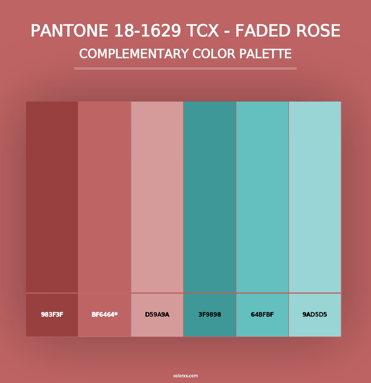 PANTONE 18-1629 TCX - Faded Rose - Complementary Color Palette