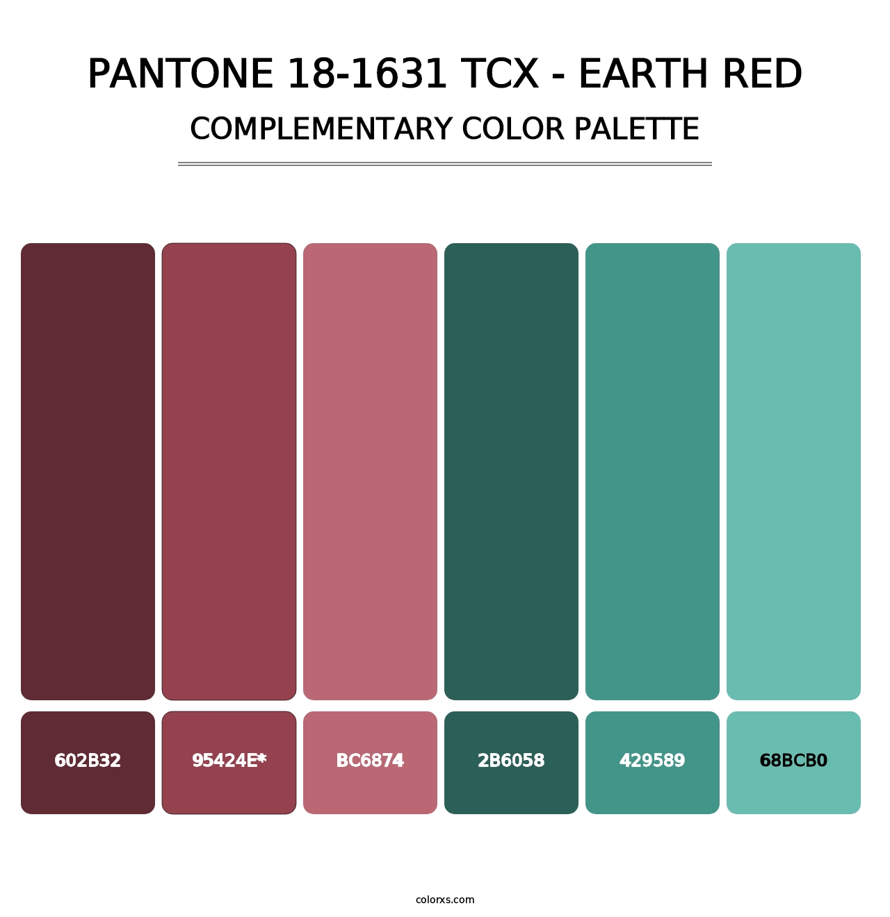 PANTONE 18-1631 TCX - Earth Red - Complementary Color Palette