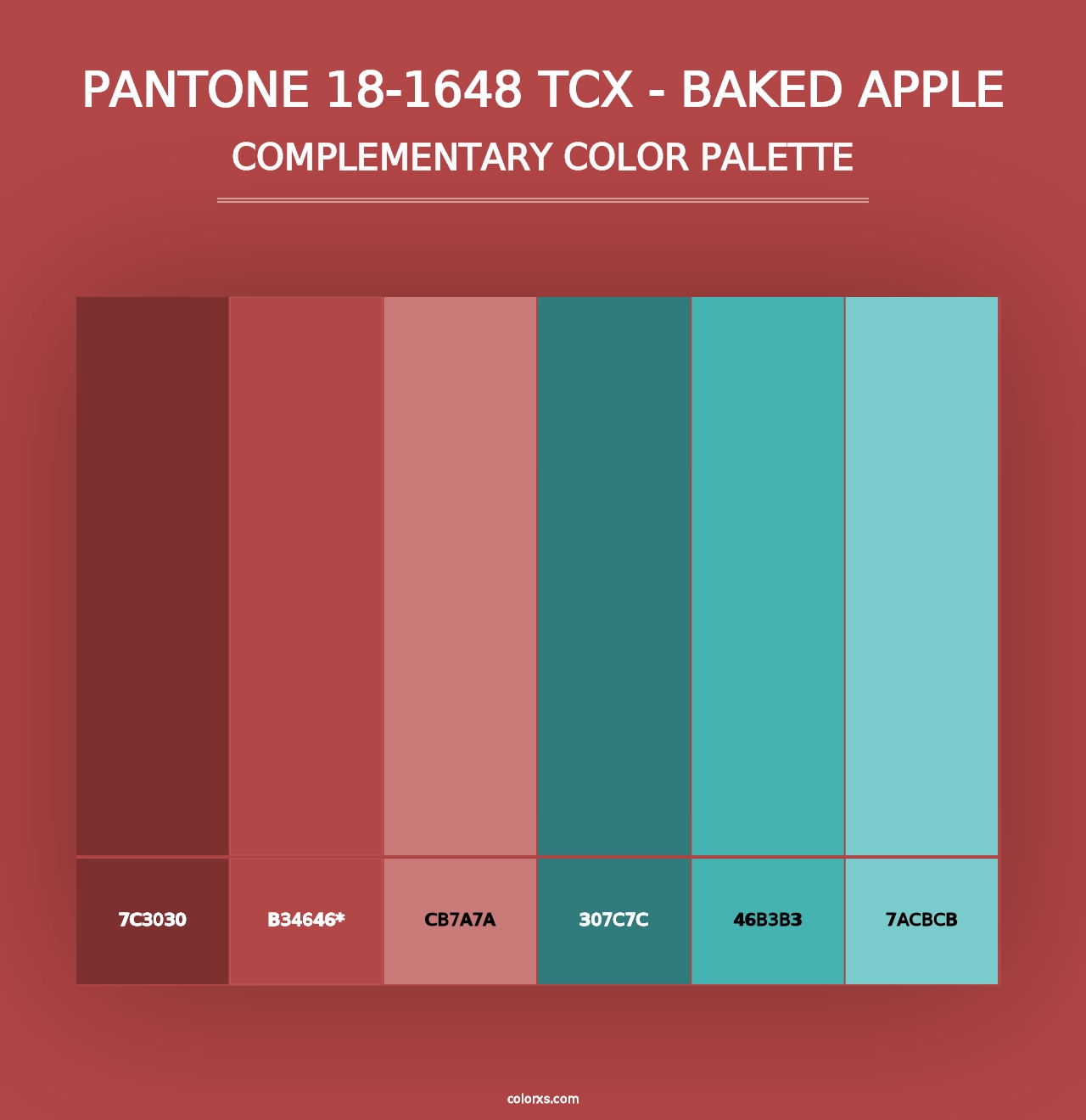 PANTONE 18-1648 TCX - Baked Apple - Complementary Color Palette