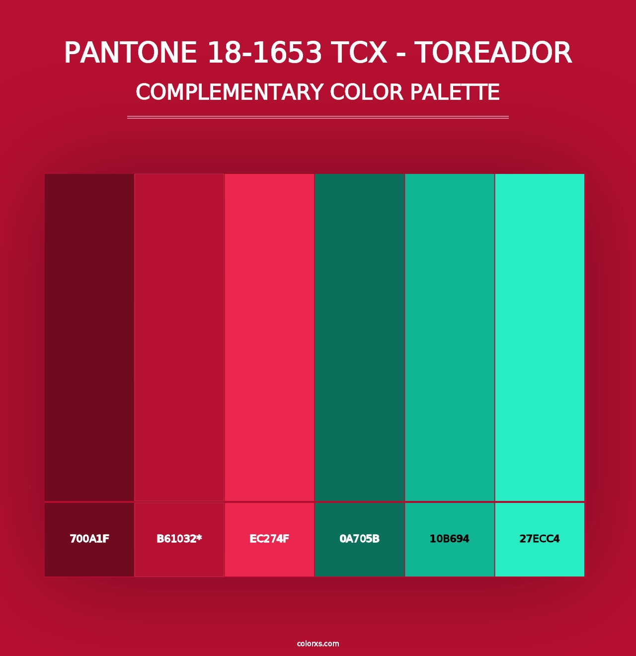 PANTONE 18-1653 TCX - Toreador - Complementary Color Palette