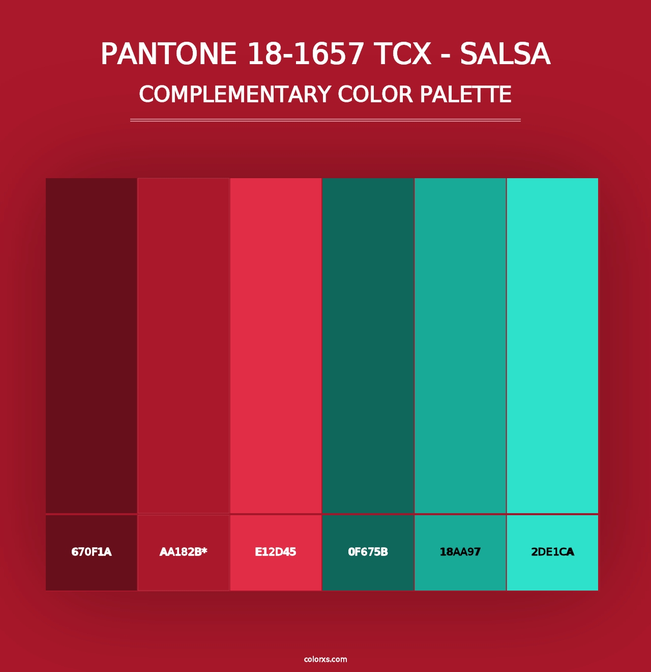 PANTONE 18-1657 TCX - Salsa - Complementary Color Palette