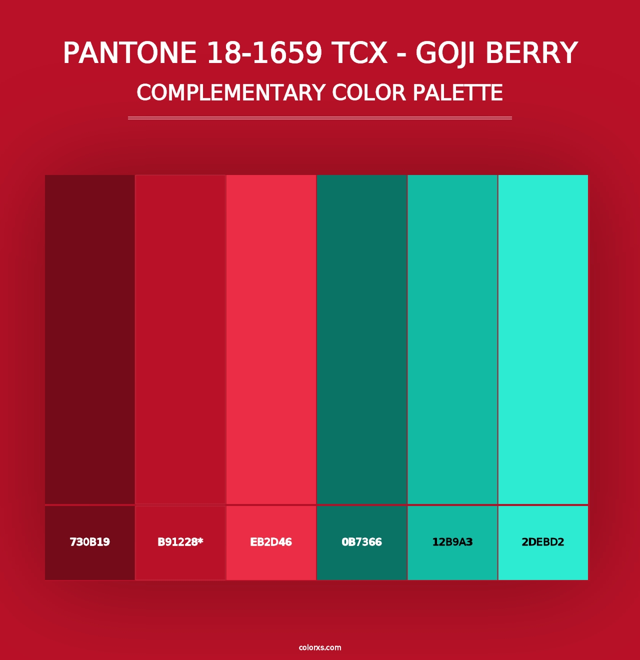 PANTONE 18-1659 TCX - Goji Berry - Complementary Color Palette