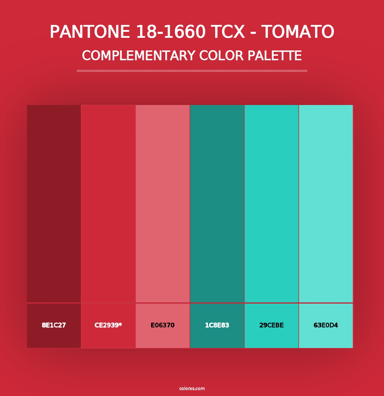 PANTONE 18-1660 TCX - Tomato - Complementary Color Palette