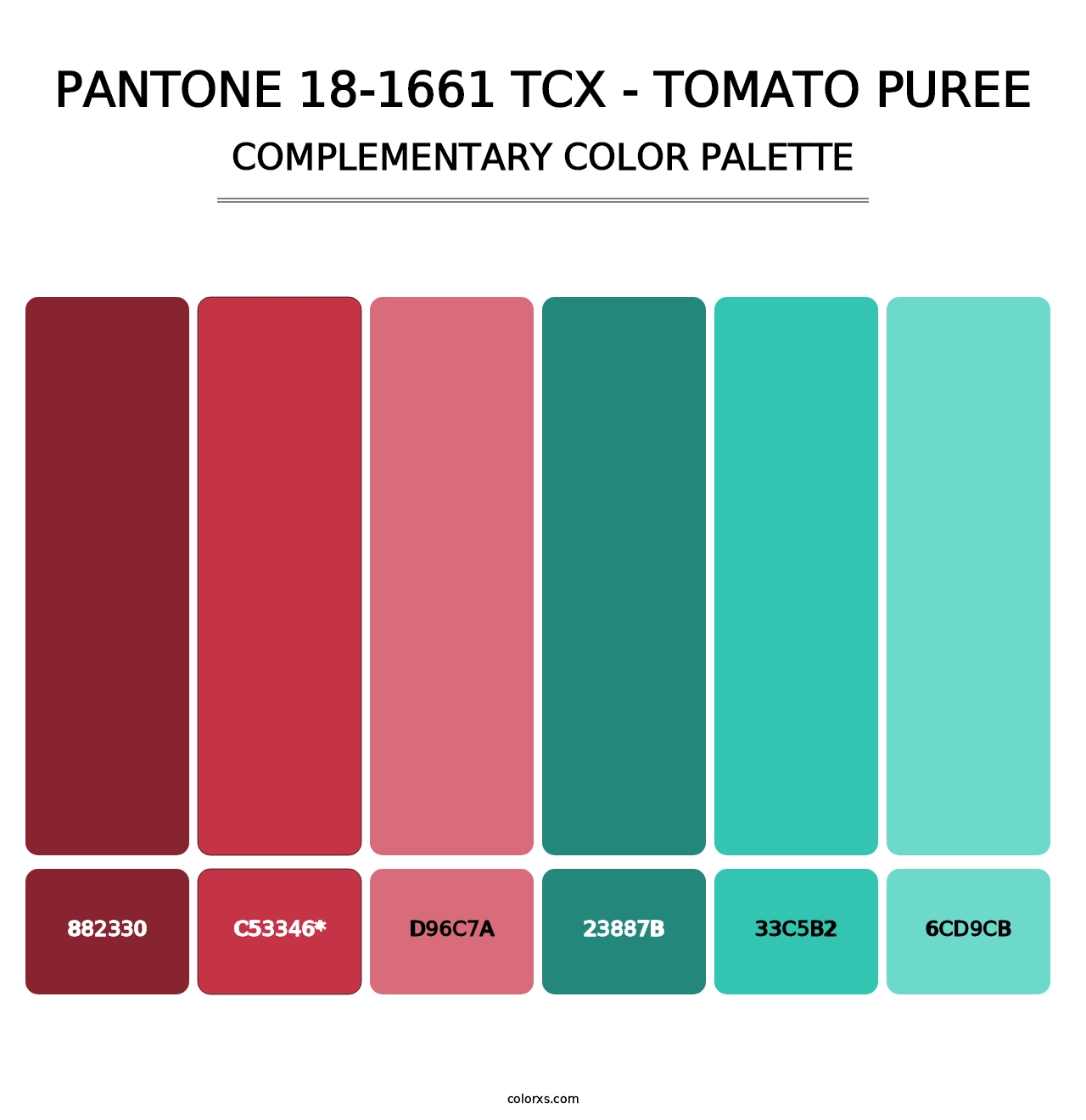 PANTONE 18-1661 TCX - Tomato Puree - Complementary Color Palette