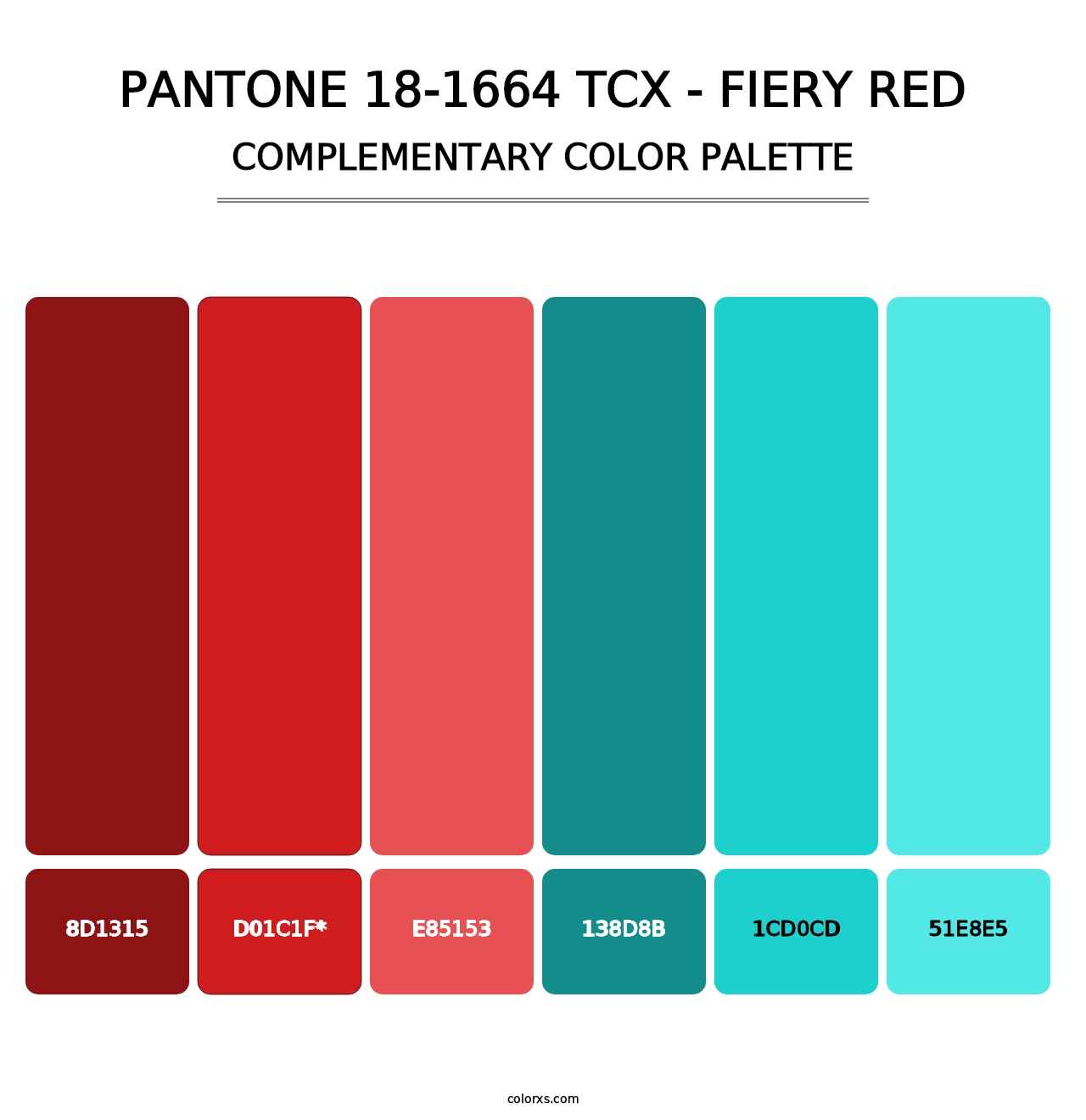 PANTONE 18-1664 TCX - Fiery Red - Complementary Color Palette