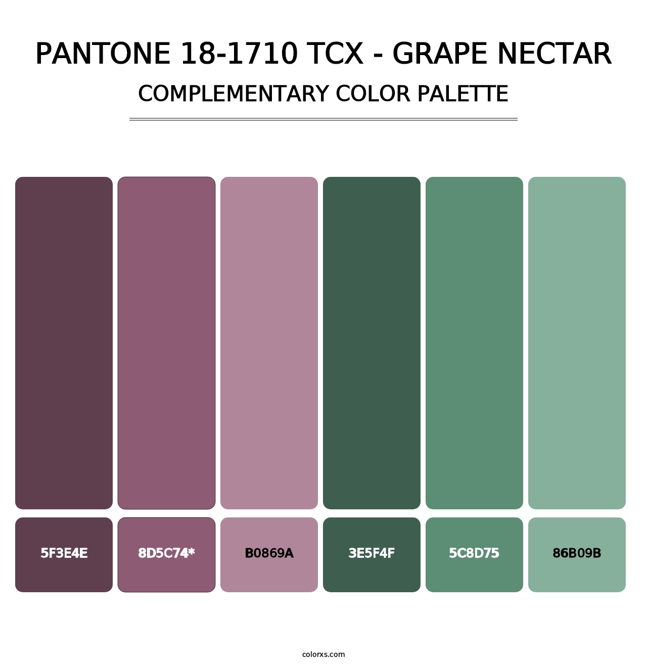 PANTONE 18-1710 TCX - Grape Nectar - Complementary Color Palette