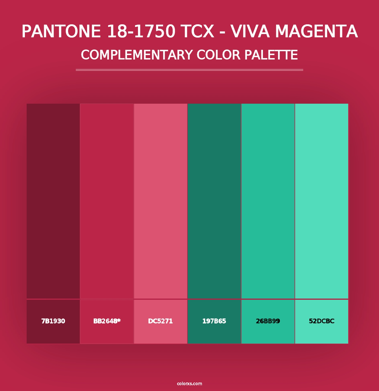 PANTONE 18-1750 TCX - Viva Magenta - Complementary Color Palette