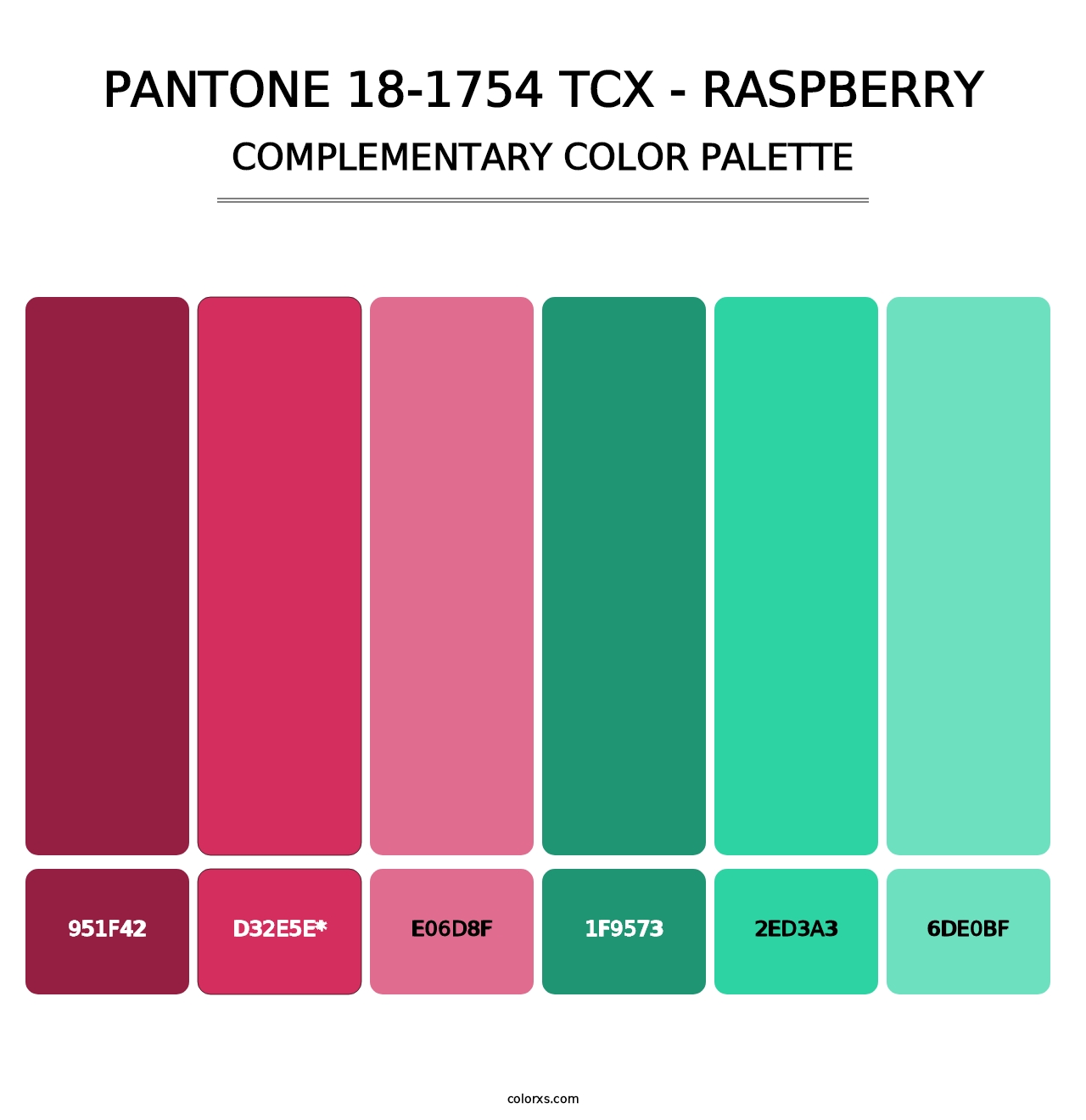 PANTONE 18-1754 TCX - Raspberry - Complementary Color Palette