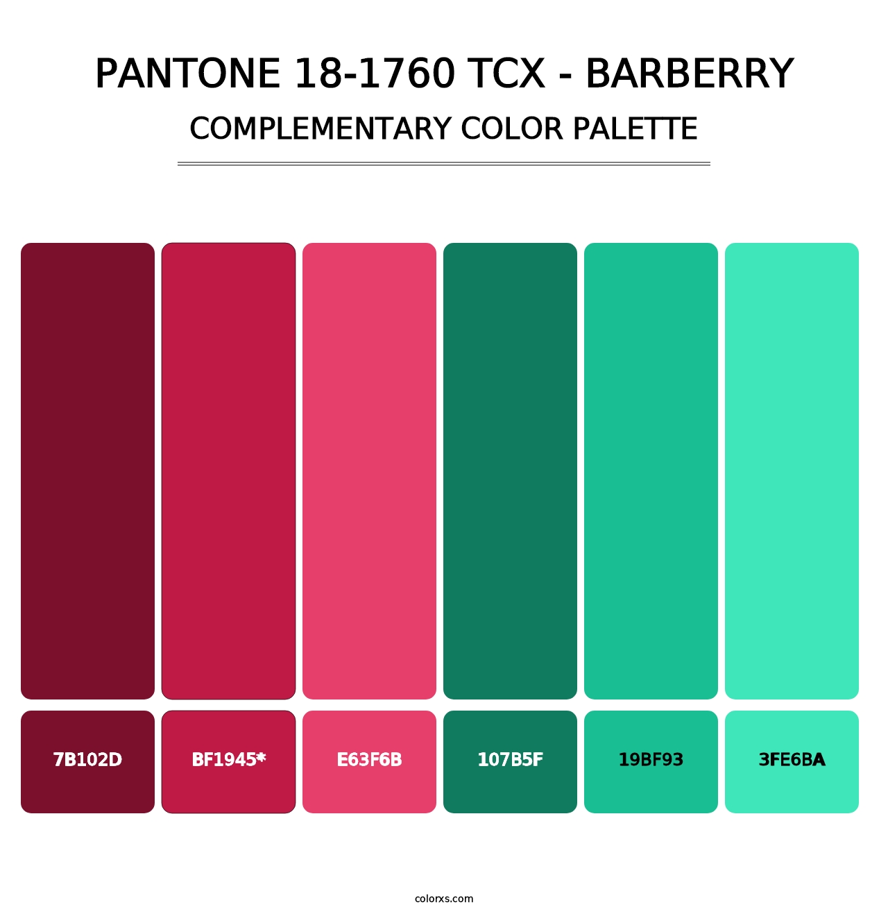 PANTONE 18-1760 TCX - Barberry - Complementary Color Palette