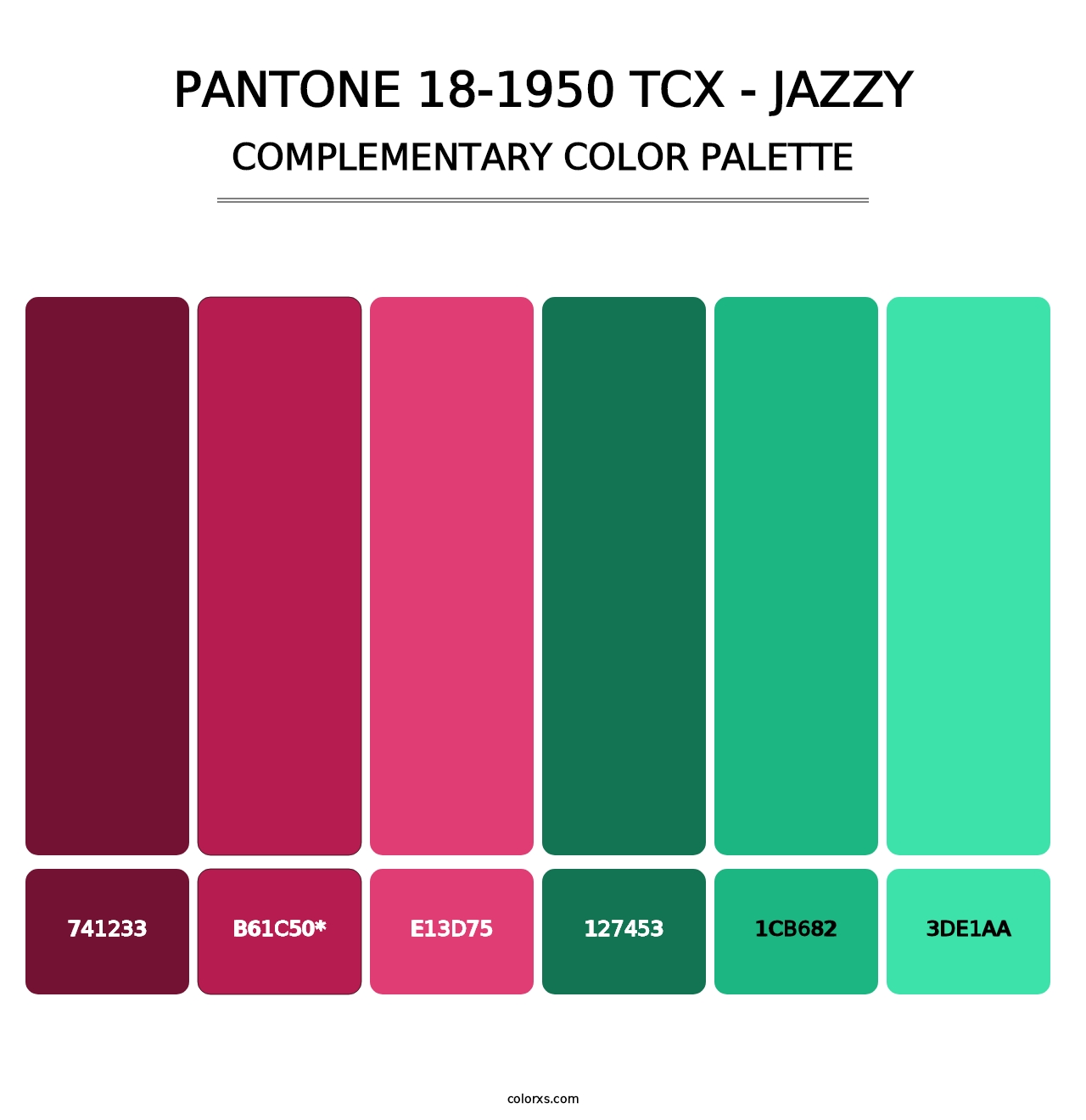 PANTONE 18-1950 TCX - Jazzy - Complementary Color Palette