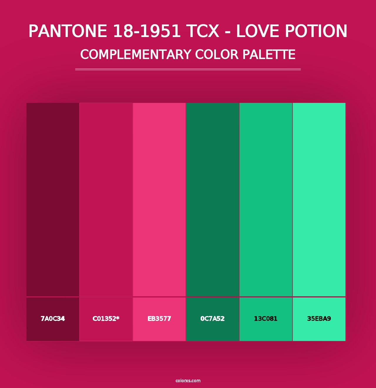 PANTONE 18-1951 TCX - Love Potion - Complementary Color Palette