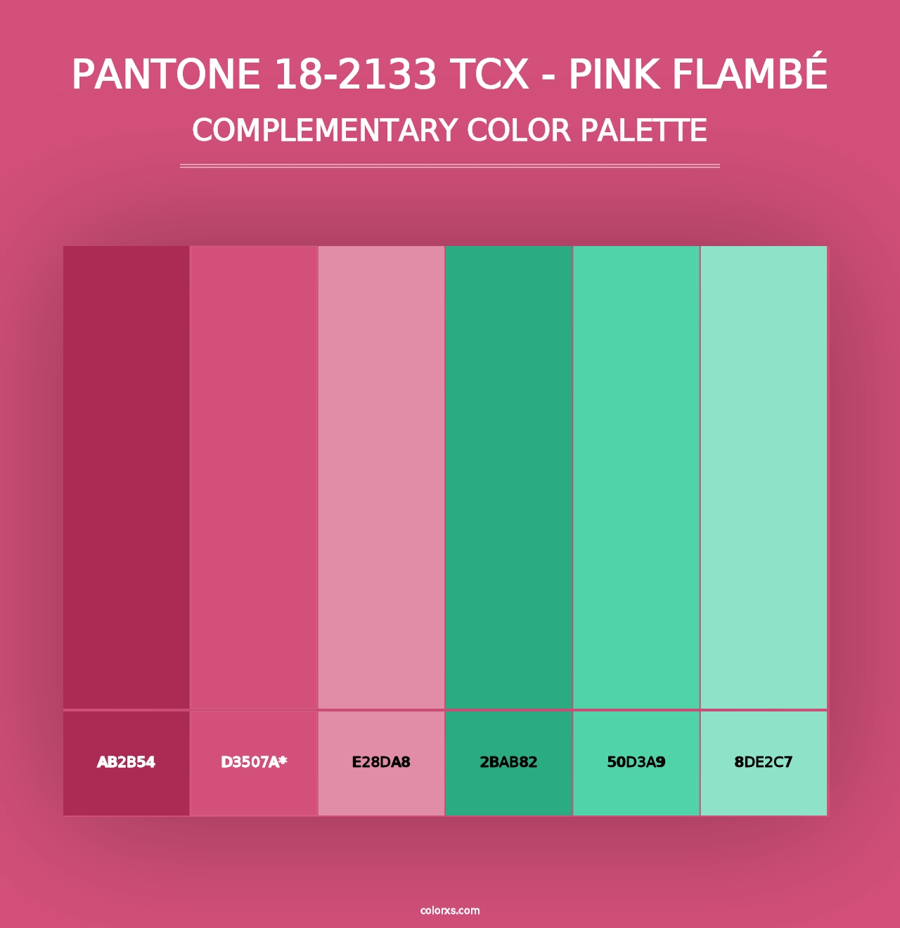 PANTONE 18-2133 TCX - Pink Flambé - Complementary Color Palette