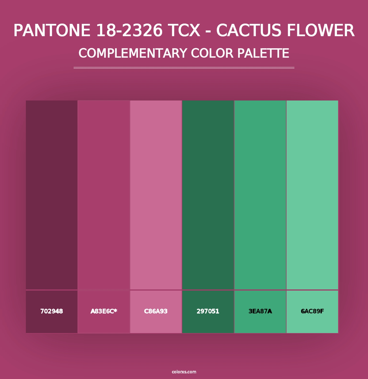 PANTONE 18-2326 TCX - Cactus Flower - Complementary Color Palette