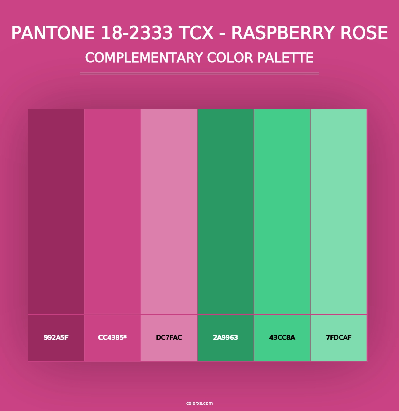 PANTONE 18-2333 TCX - Raspberry Rose - Complementary Color Palette