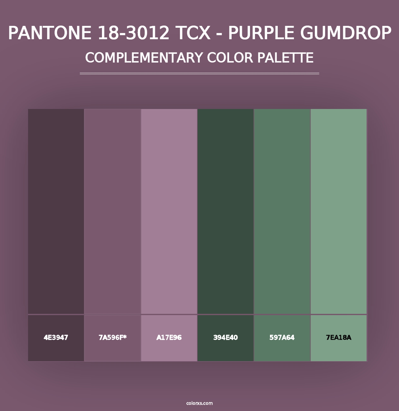 PANTONE 18-3012 TCX - Purple Gumdrop - Complementary Color Palette