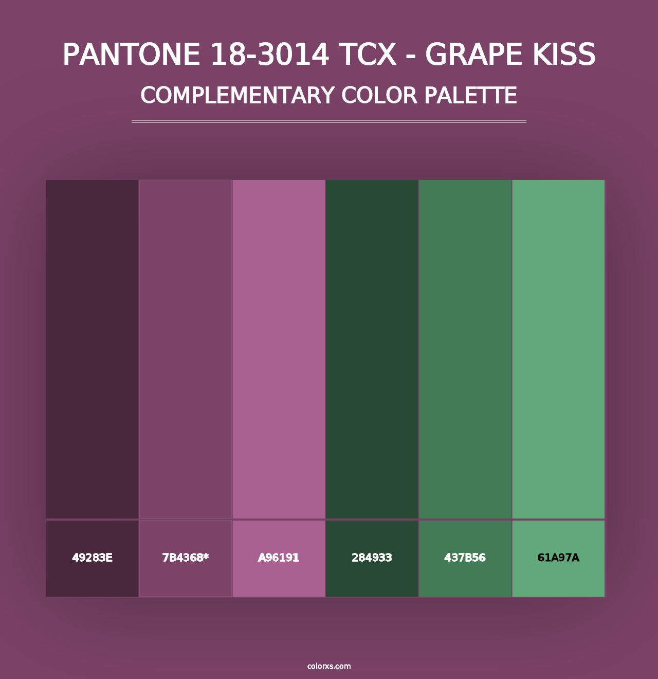 PANTONE 18-3014 TCX - Grape Kiss - Complementary Color Palette