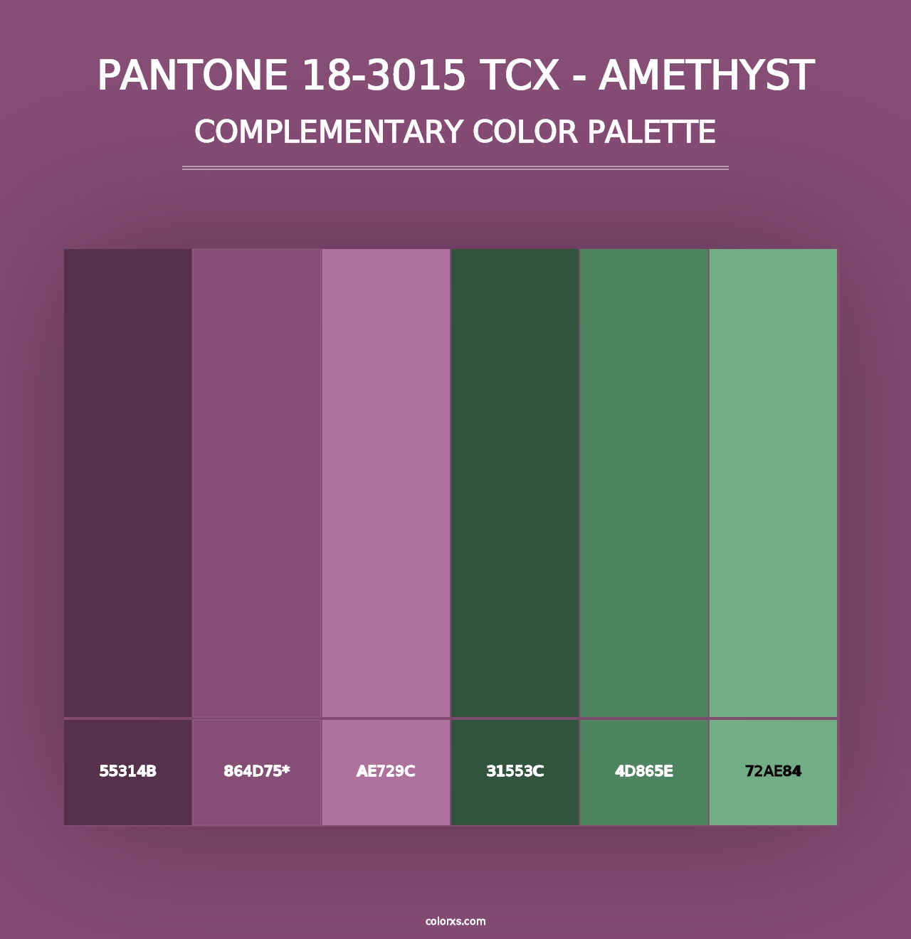 PANTONE 18-3015 TCX - Amethyst - Complementary Color Palette