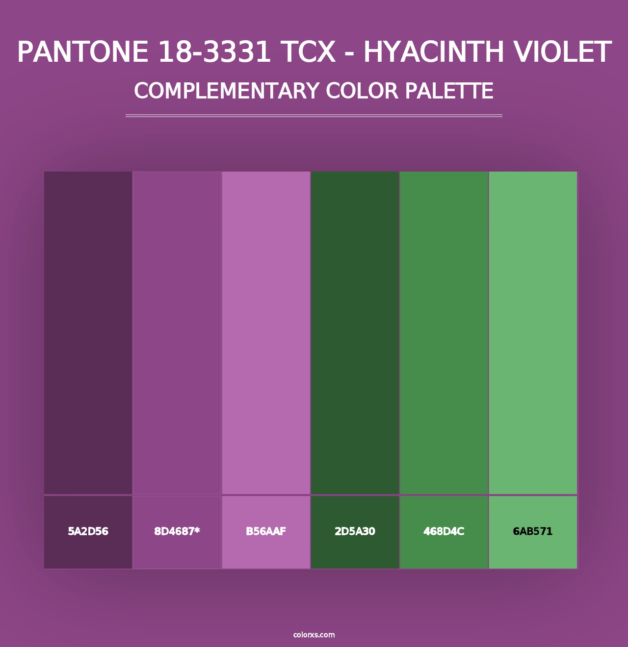 PANTONE 18-3331 TCX - Hyacinth Violet - Complementary Color Palette