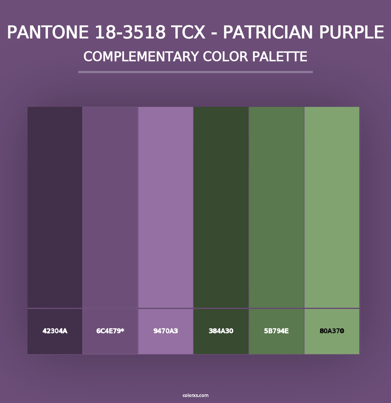 PANTONE 18-3518 TCX - Patrician Purple - Complementary Color Palette