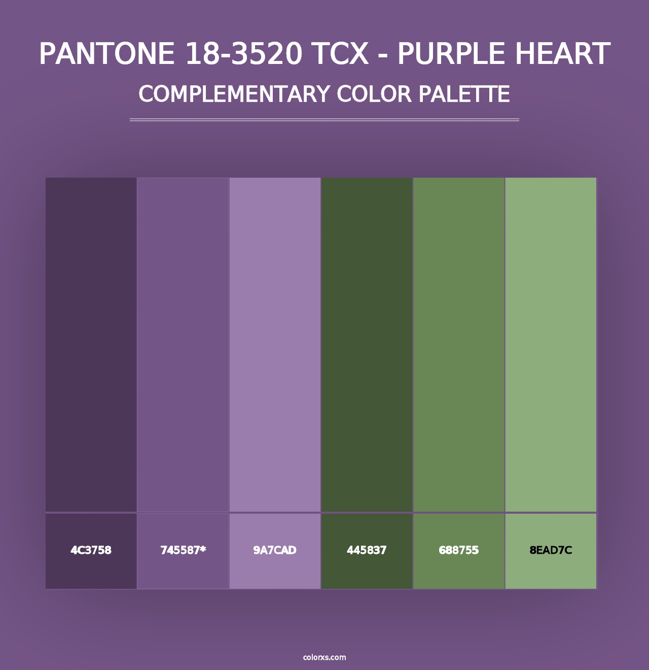 PANTONE 18-3520 TCX - Purple Heart - Complementary Color Palette