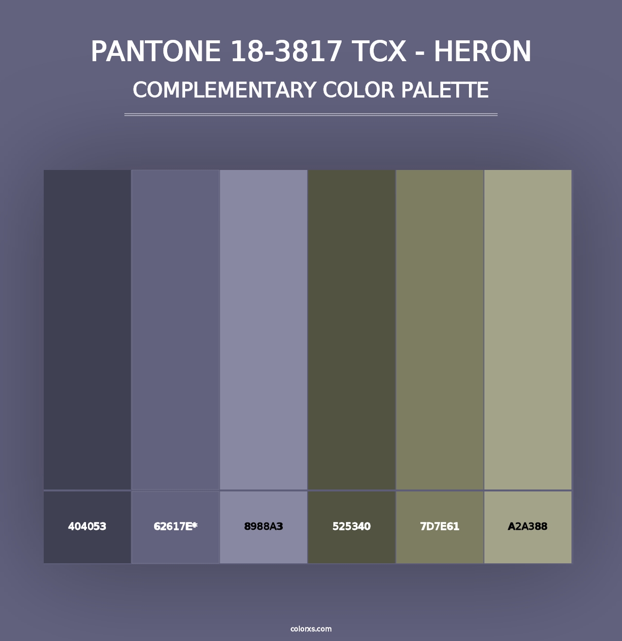 PANTONE 18-3817 TCX - Heron - Complementary Color Palette