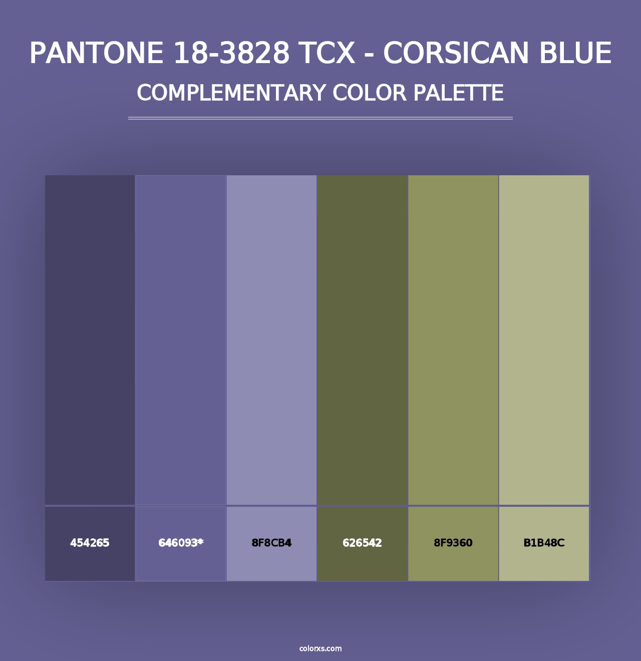 PANTONE 18-3828 TCX - Corsican Blue - Complementary Color Palette