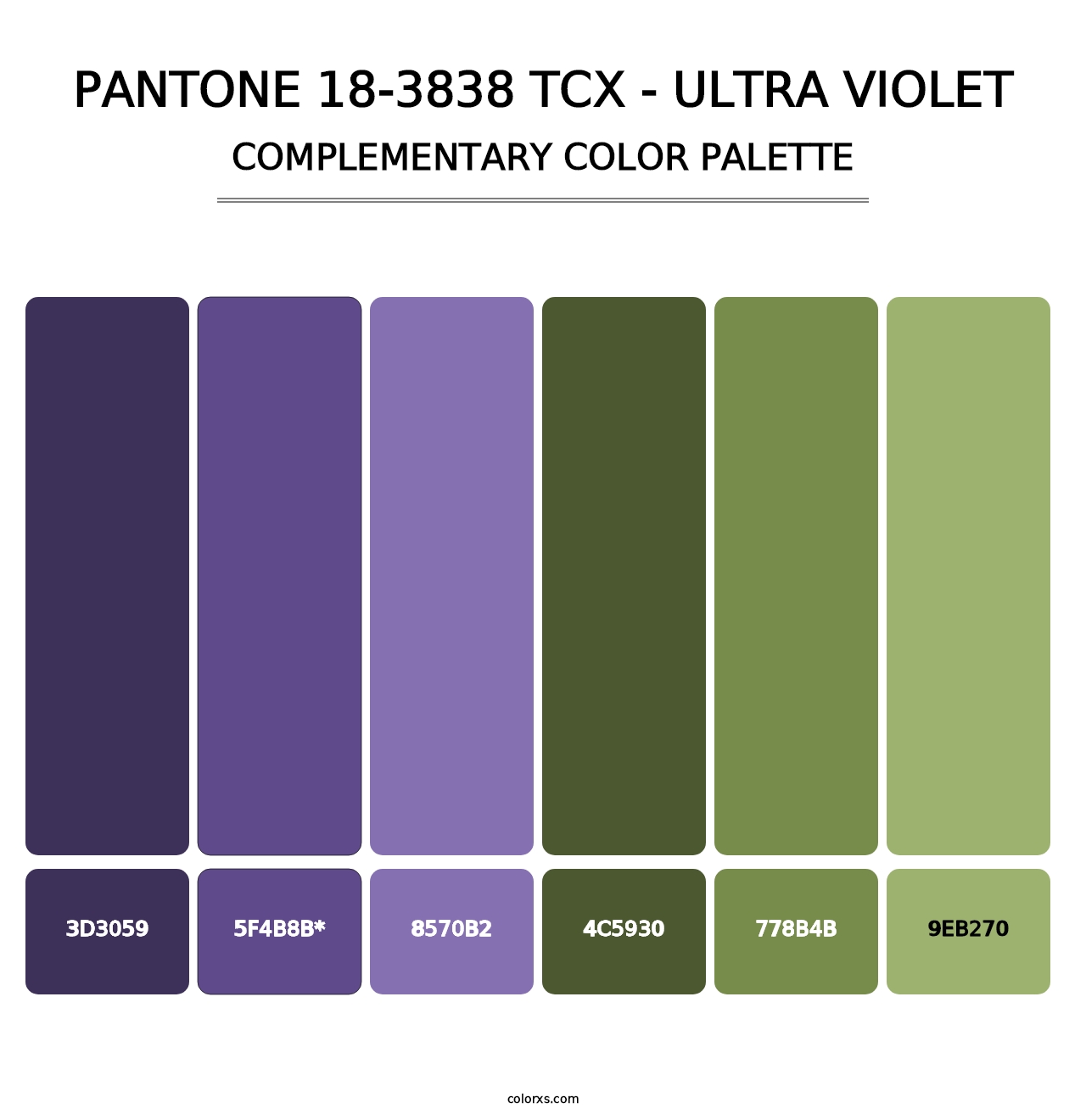 PANTONE 18-3838 TCX - Ultra Violet - Complementary Color Palette