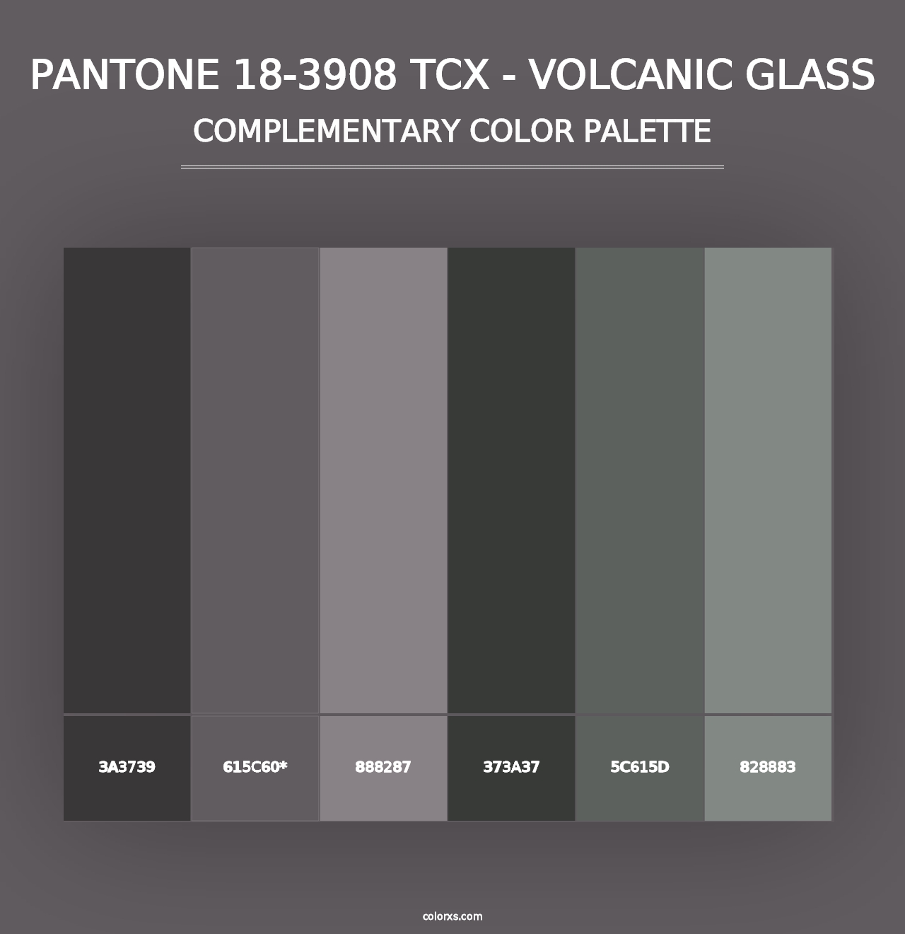 PANTONE 18-3908 TCX - Volcanic Glass - Complementary Color Palette