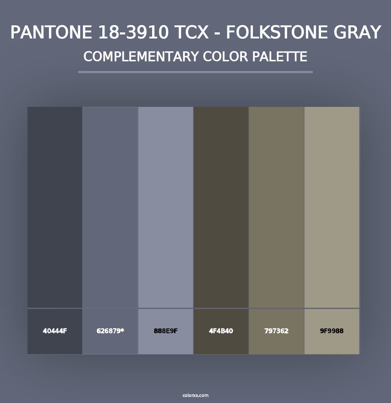 PANTONE 18-3910 TCX - Folkstone Gray - Complementary Color Palette