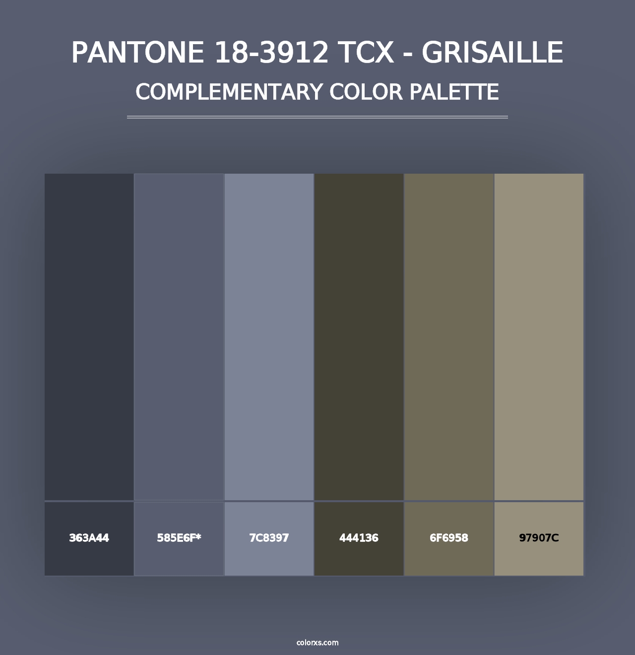 PANTONE 18-3912 TCX - Grisaille - Complementary Color Palette